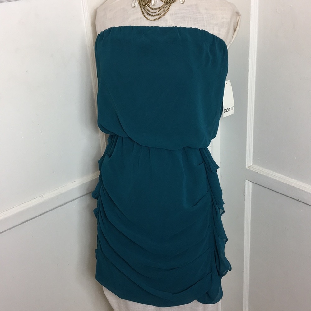 Bar 111 teal strapless dress New